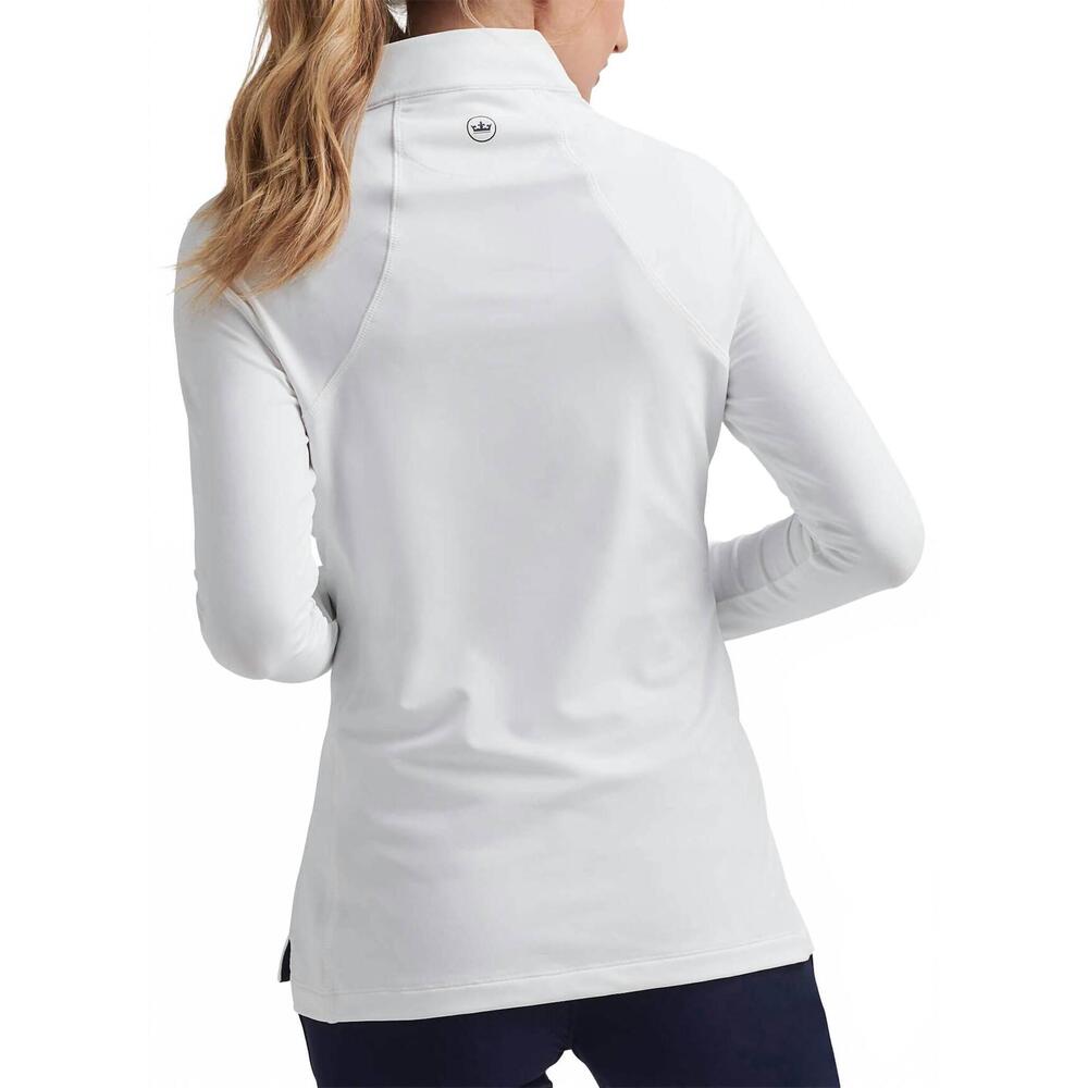NEW PETER MILLAR raglan sleeve perth layer quarter-zip top in white - Picture 5 of 5